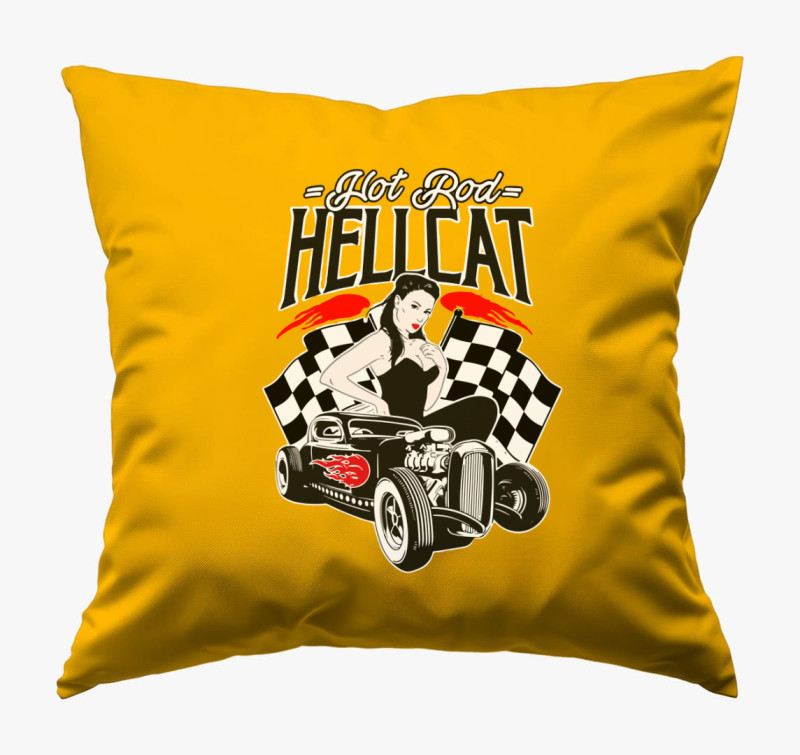 Hot Rod Hellcat párna — Napsárga