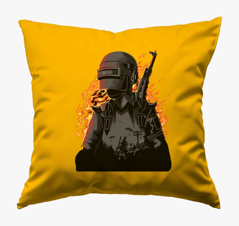 Pubg character fire párna — Napsárga