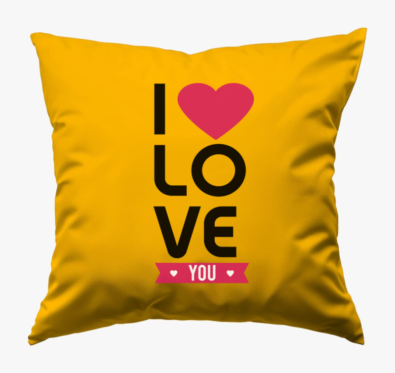 ILoveYou felirat párna — Napsárga