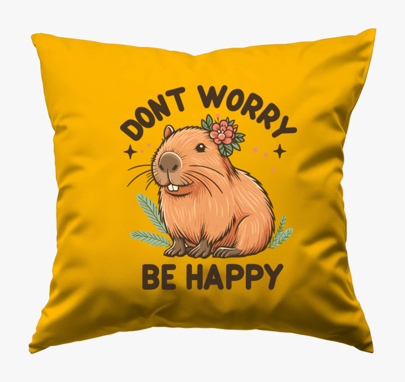 Dont worry capybara párna — Napsárga