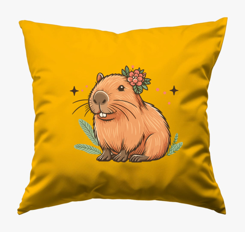 Capybara lány párna — Napsárga