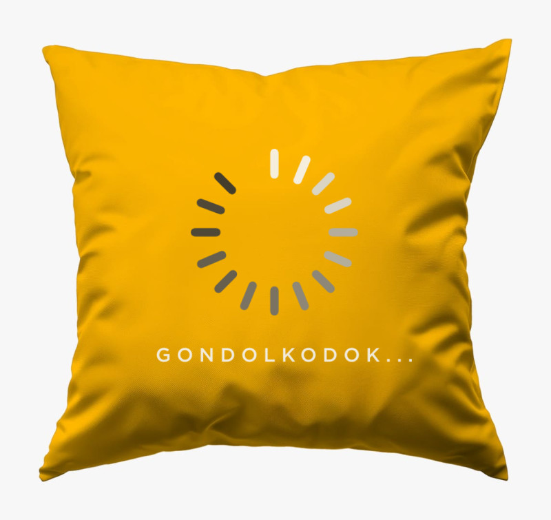 Gondolkodok töltés párna — Napsárga
