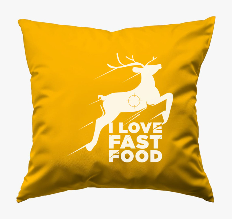 I love fast food szeretem a gyors kaját vicces párna — Napsárga