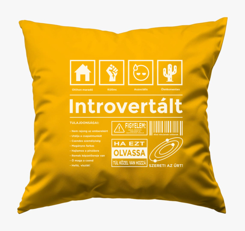 Introvertált vicces párna — Napsárga