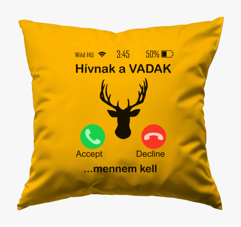 Hívnak a vadak szarvas párna — Napsárga