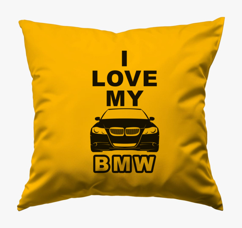 I love my BMW párna — Napsárga