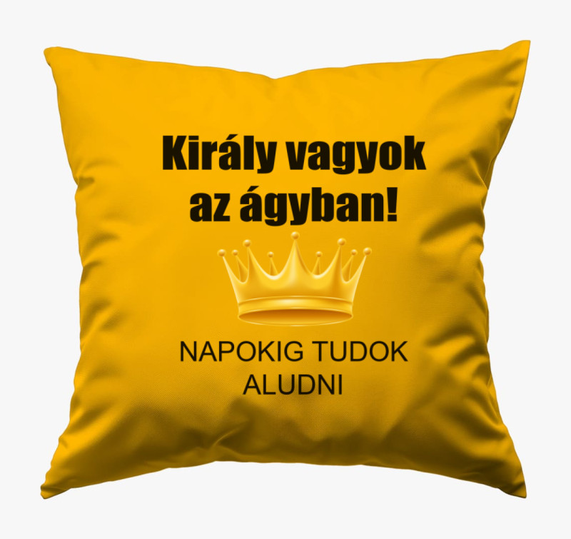 Király vagyok az ágyban! párna — Napsárga