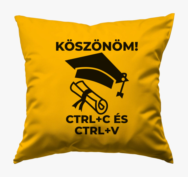 Köszönöm CTRL + C és CTRL + V párna — Napsárga