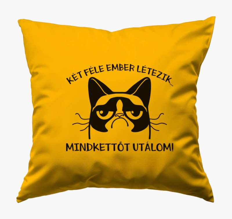 Két féle ember létezik, mindkettőt utálom párna — Napsárga