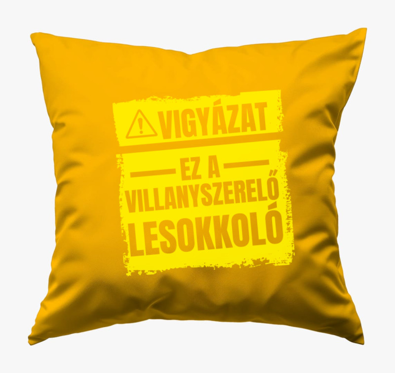 Vigyázat ez a villanyszerelő lesokkoló párna — Napsárga