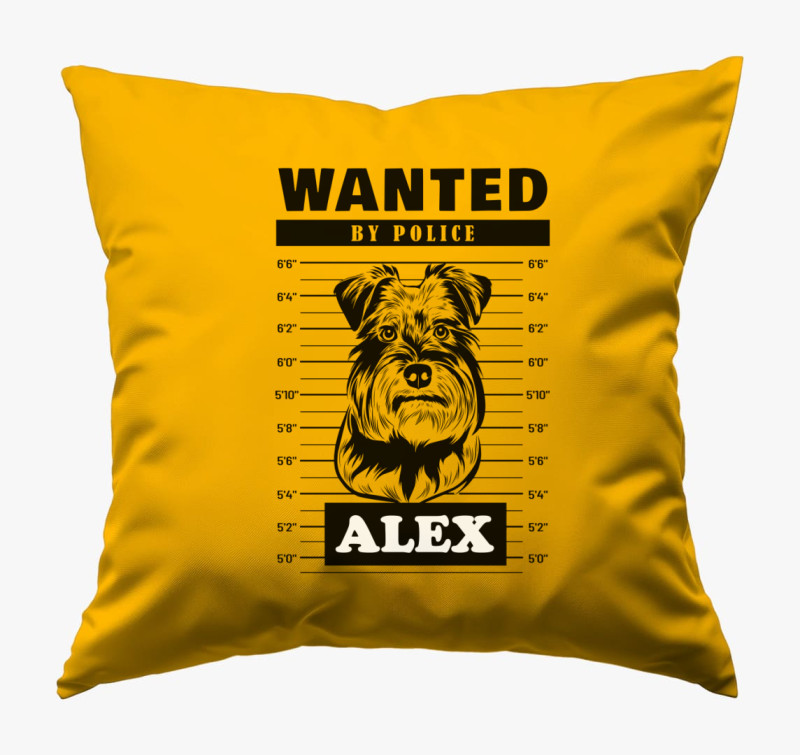 Schnauzer wanted párna — Napsárga