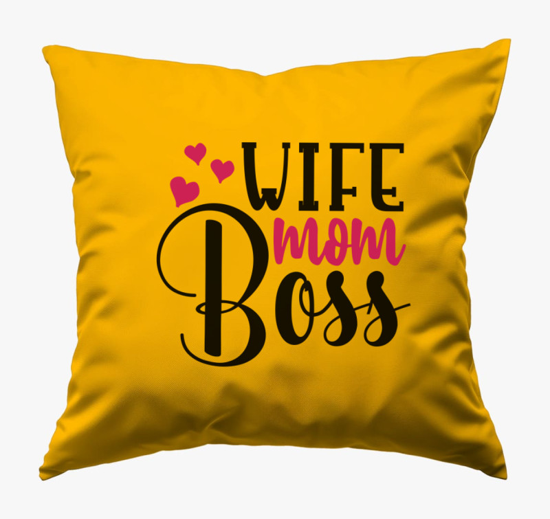 Wife mom párna — Napsárga