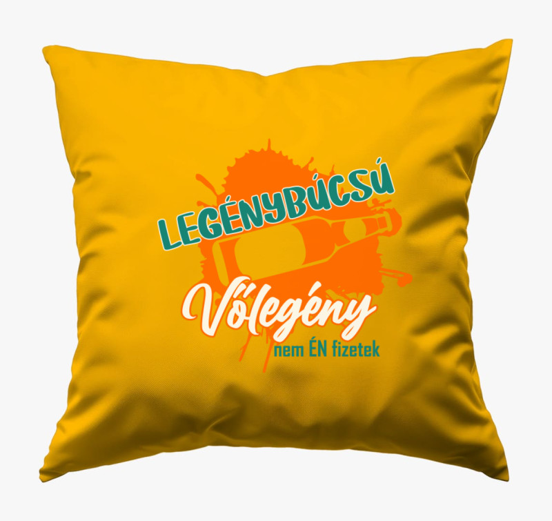 Legénybúcsús Vőlegény minta párna — Napsárga