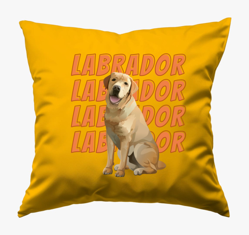 Labrador mintás párna — Napsárga