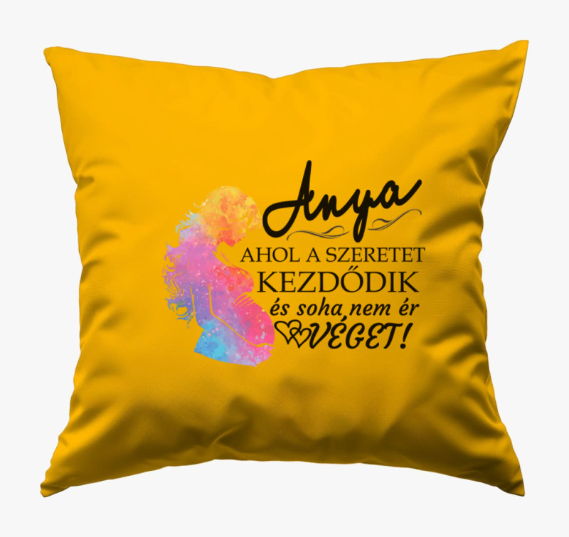 Anya, ahol a szeretet kezdődik párna — Napsárga