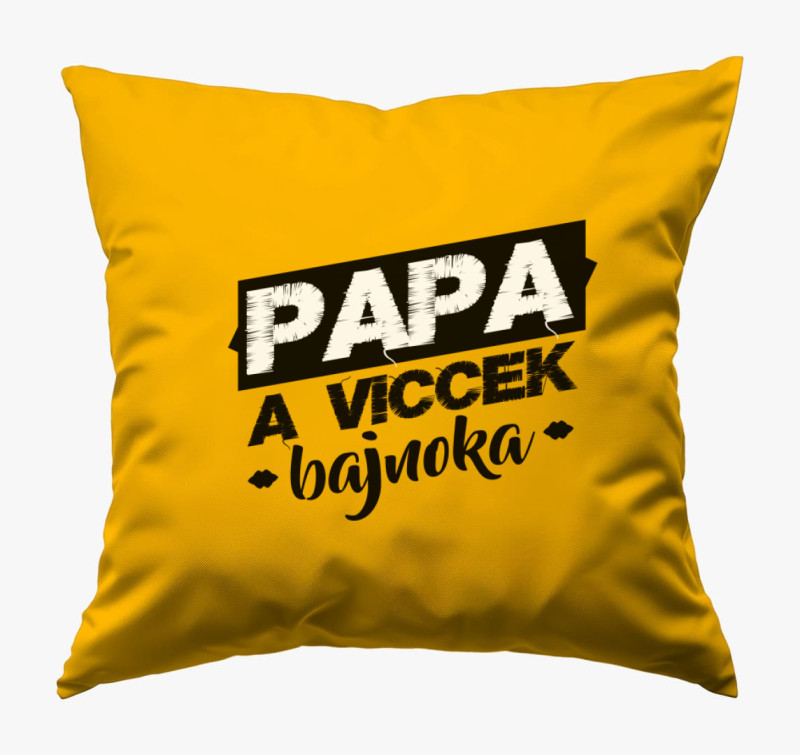 Papa Viccek Bajnoka párna — Napsárga