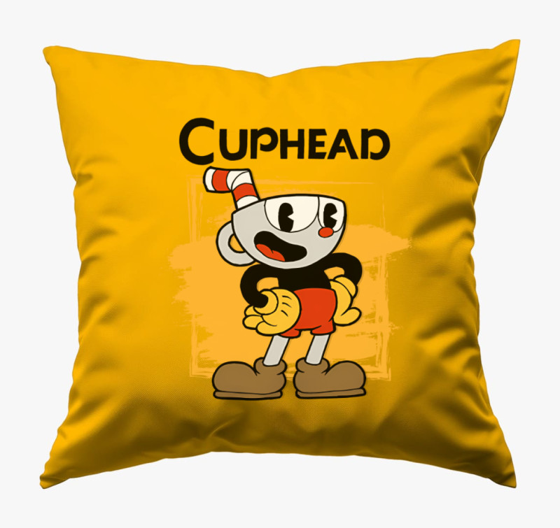Cuphead párna — Napsárga