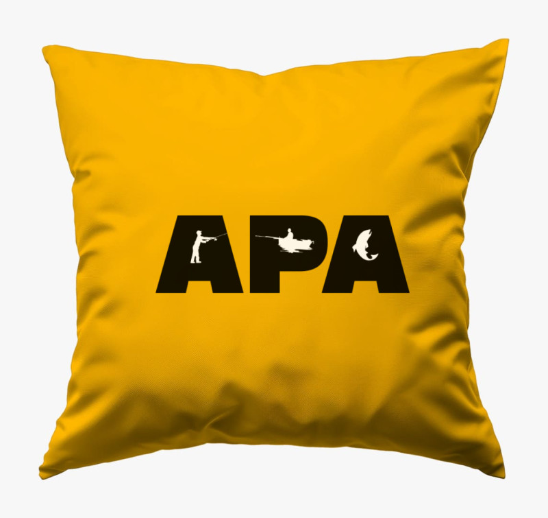 Apa horgászos párna — Napsárga