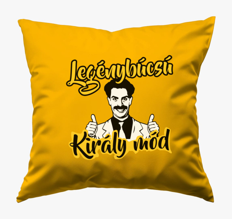 Legénybúcsú Király mód párna — Napsárga