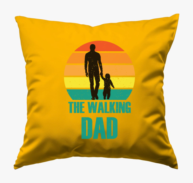 The walking dad mintás párna — Napsárga