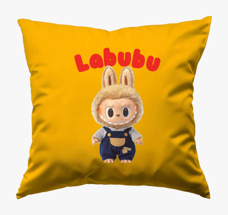 Kantáros labubu párna  — Napsárga
