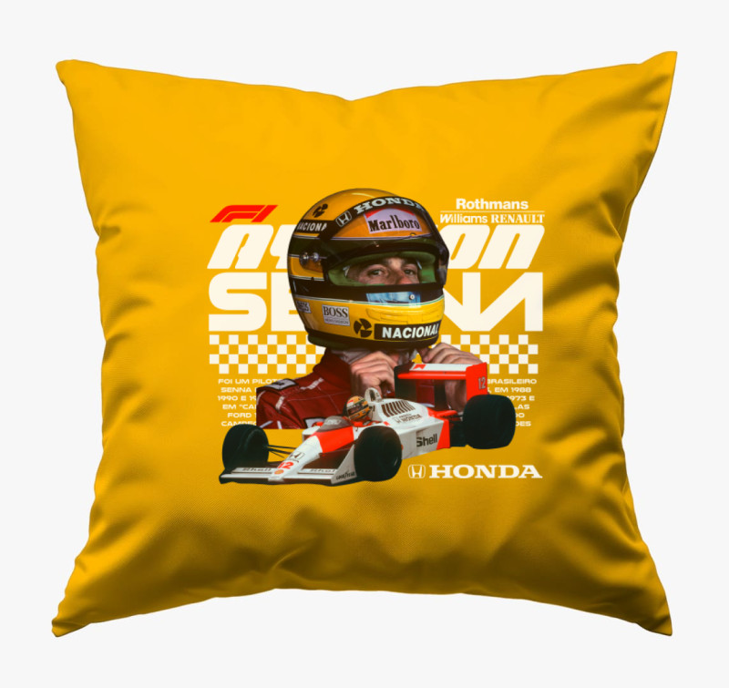Ayrton Senna Sisakban párna — Napsárga