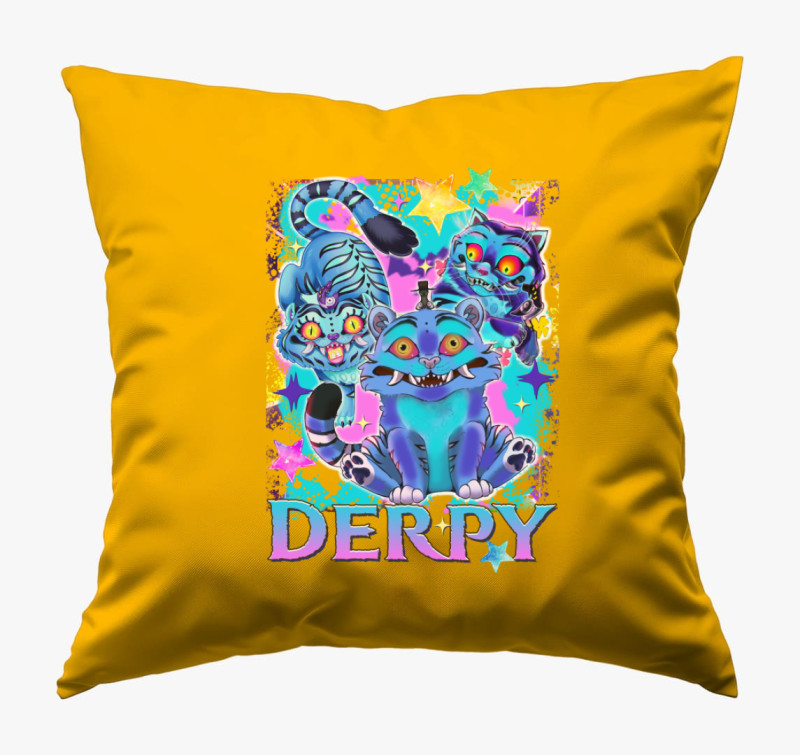 Derpy monster párna — Napsárga