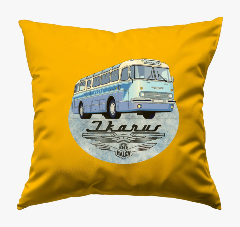 Ikarus 55 Malév Busz párna — Napsárga