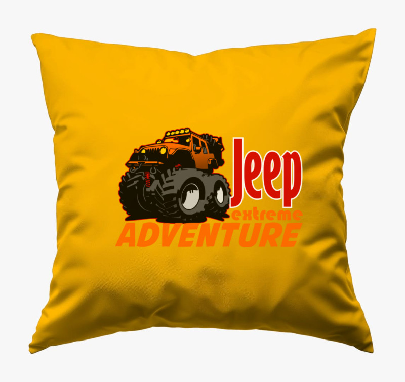 Jeep mintás párna — Napsárga