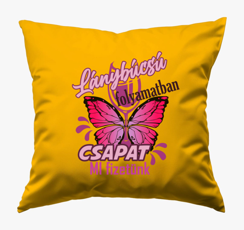 Lánybúcsú folyamatban Csapat párna — Napsárga