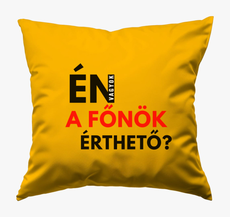 Én vagyok a főnök v2 párna — Napsárga