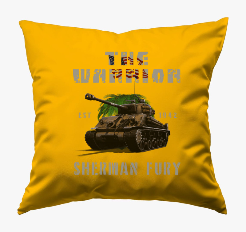 Sherman Fury párna — Napsárga