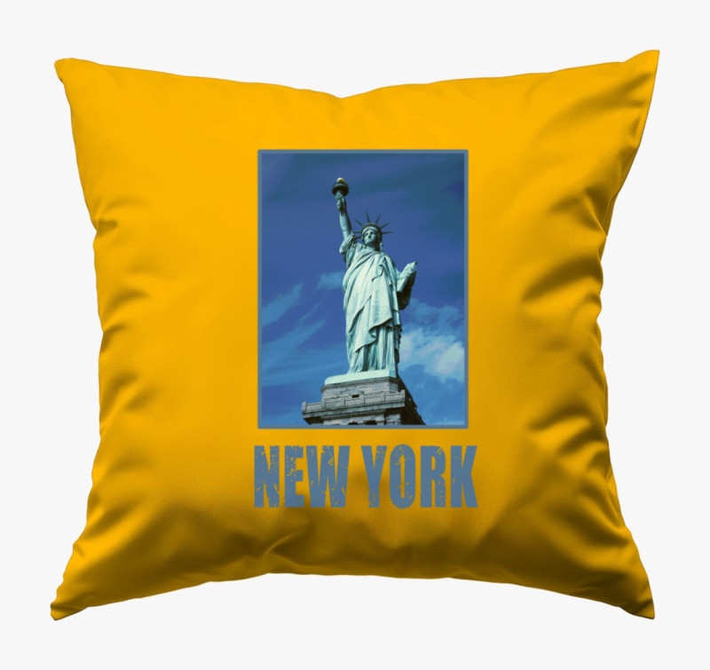 New York kék  párna — Napsárga