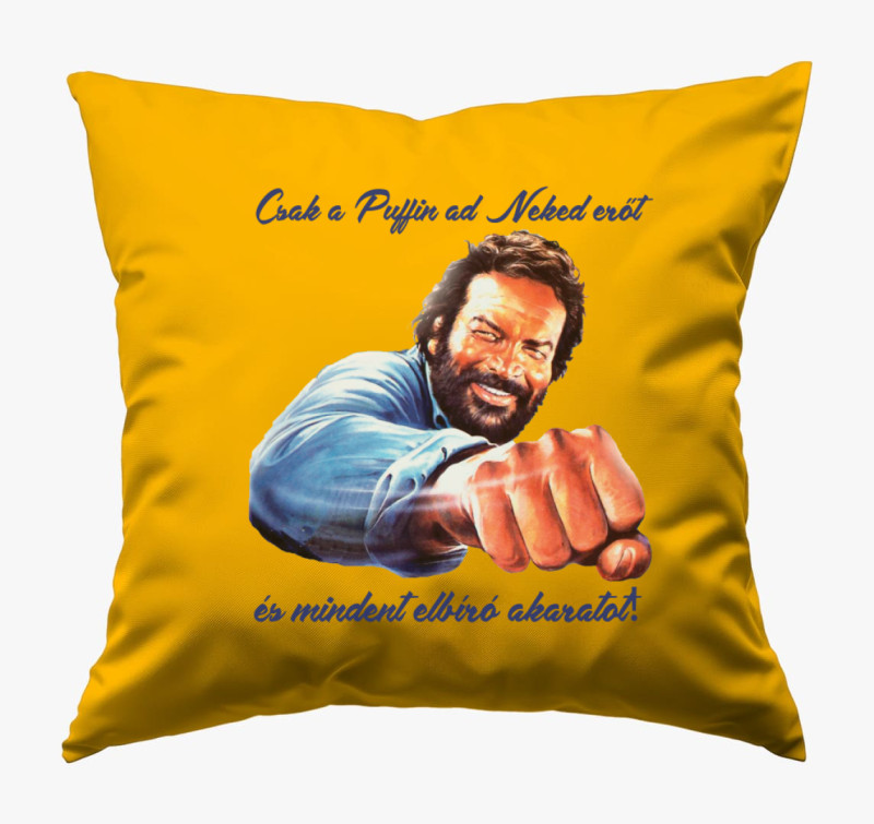 Bud Spencer puffin ököl párna — Napsárga