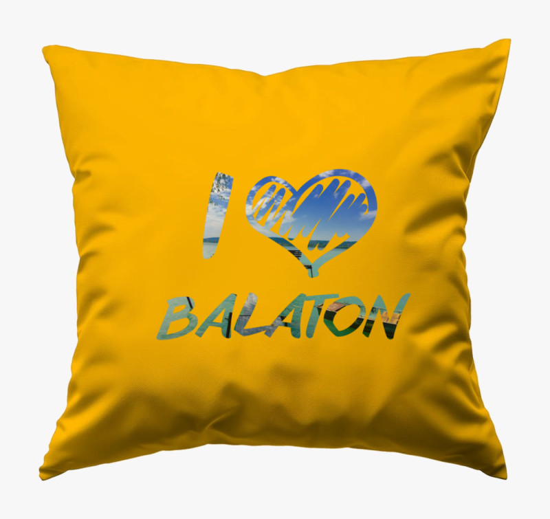 I love Balaton képes párna — Napsárga