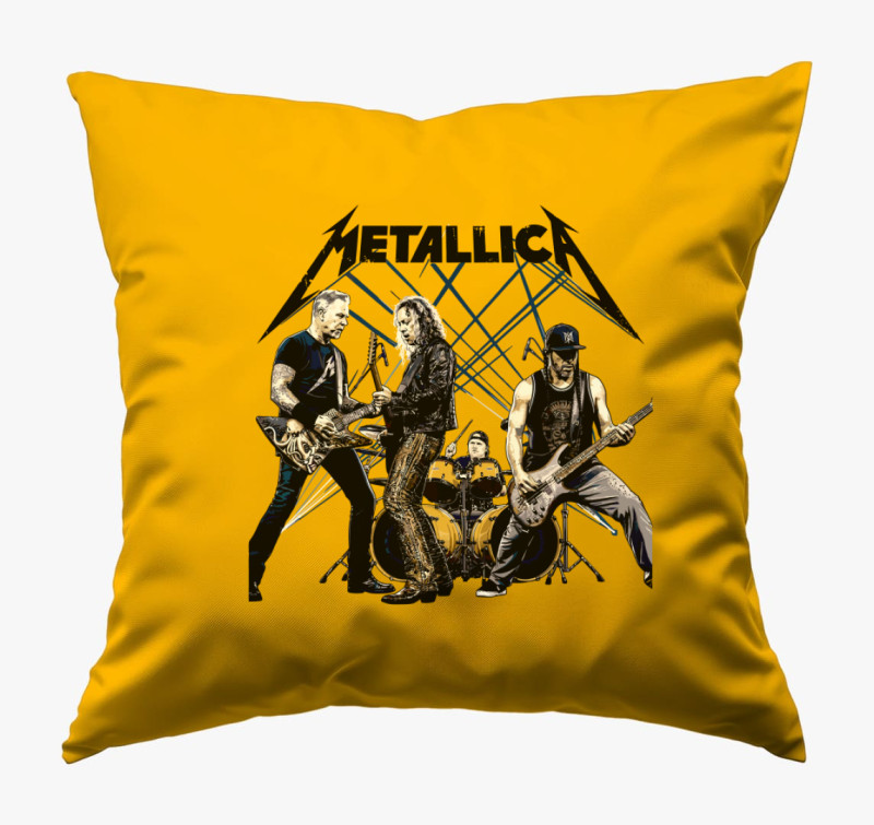 Metallica Band Art párna — Napsárga