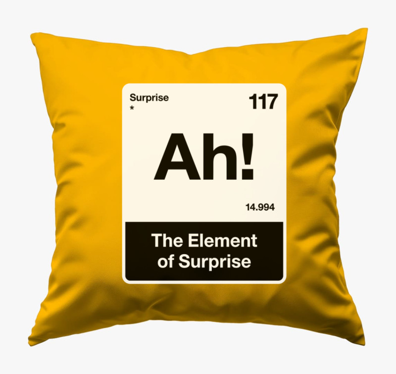 Hail Mary - Ah! The element of surprise párna — Napsárga