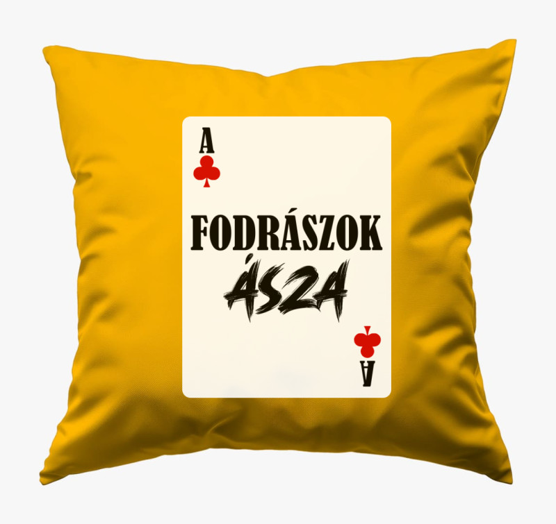 Fodrászok ásza kártyás párna — Napsárga