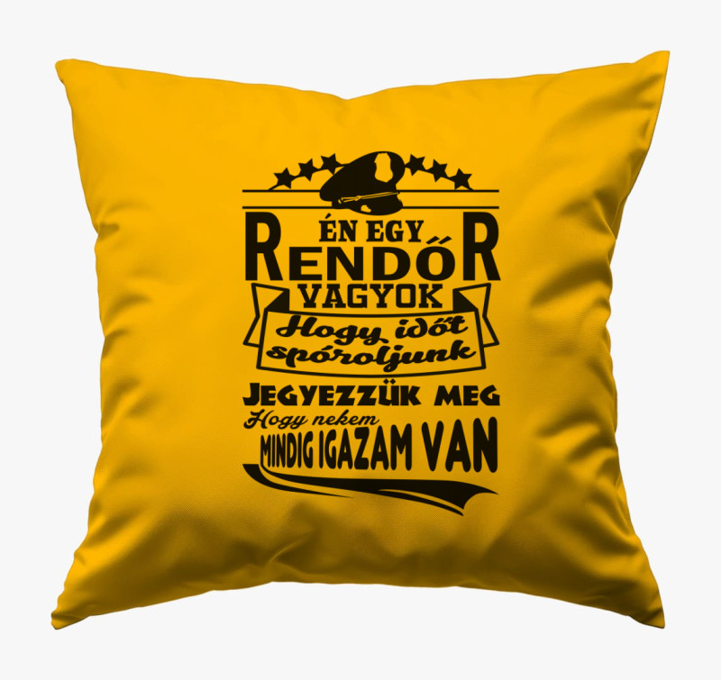 Rendőr vagyok igazam van párna — Napsárga
