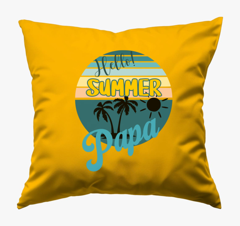 Hello Summer papa párna — Napsárga