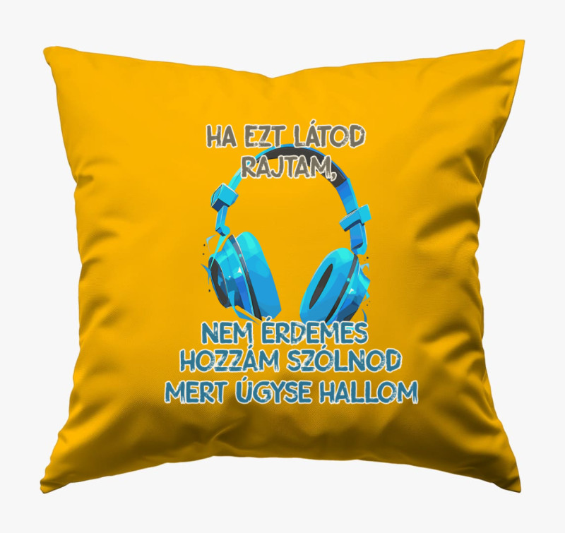 Gamer Fejhallgató párna — Napsárga