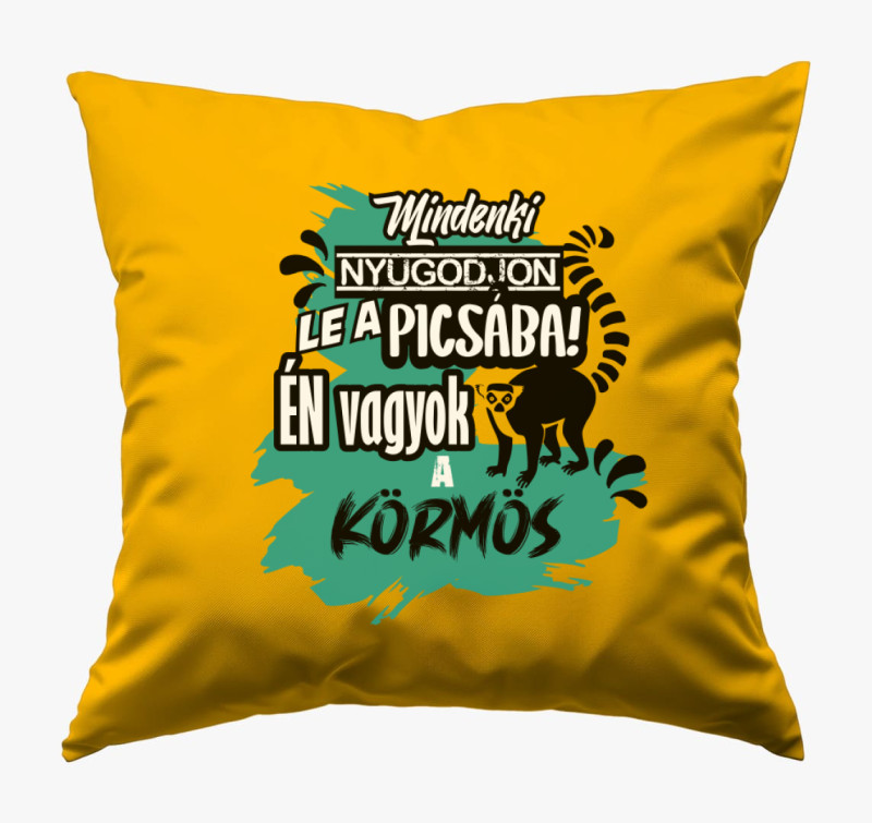 Mindenki nyugodjon le körmös vagyok párna — Napsárga