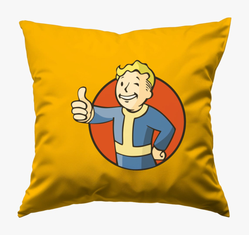 Fallout Vault Boy párna — Napsárga