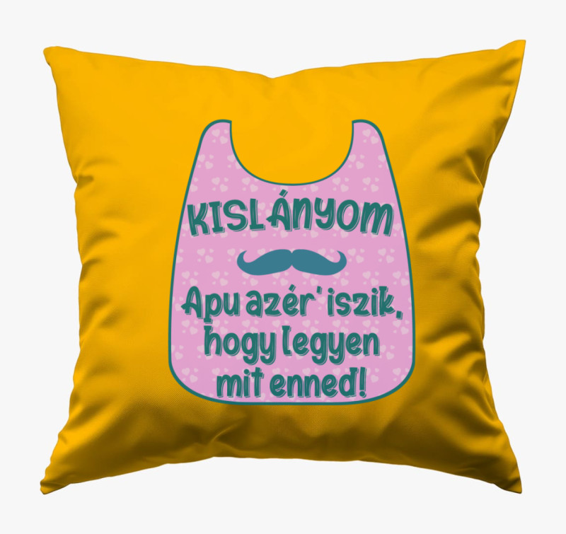 Kislányom született - tejfakasztós párna — Napsárga