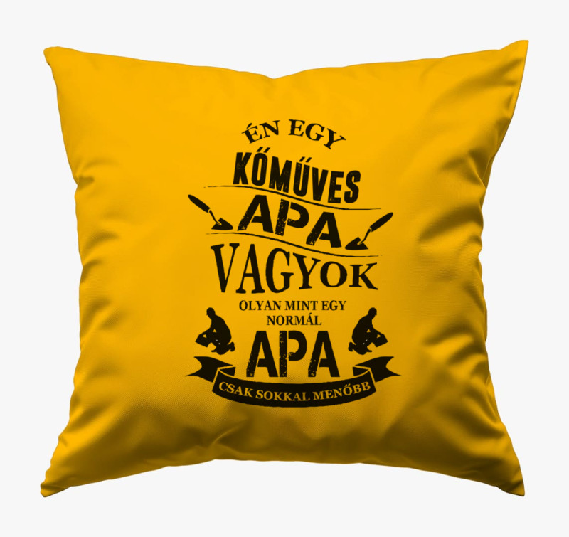 Kőműves apuka párna — Napsárga