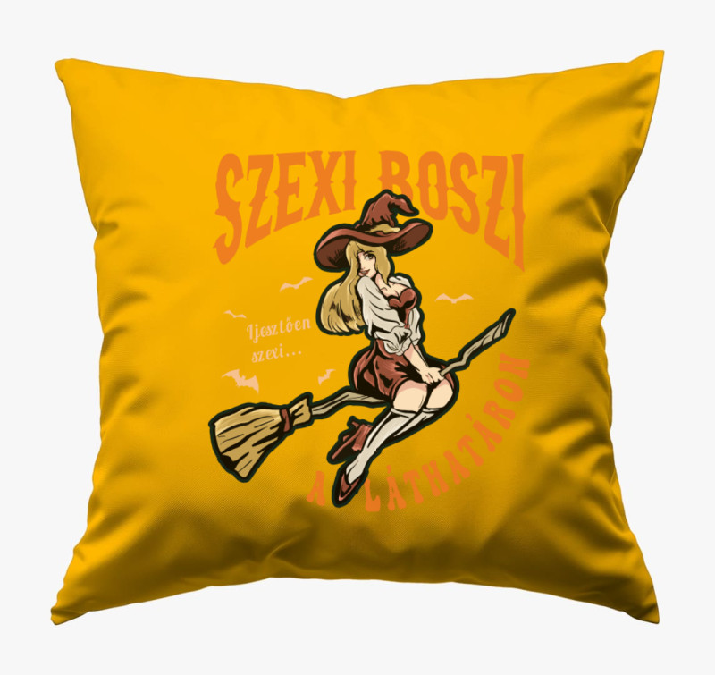 Szexi boszi párna Pinup stílusban — Napsárga