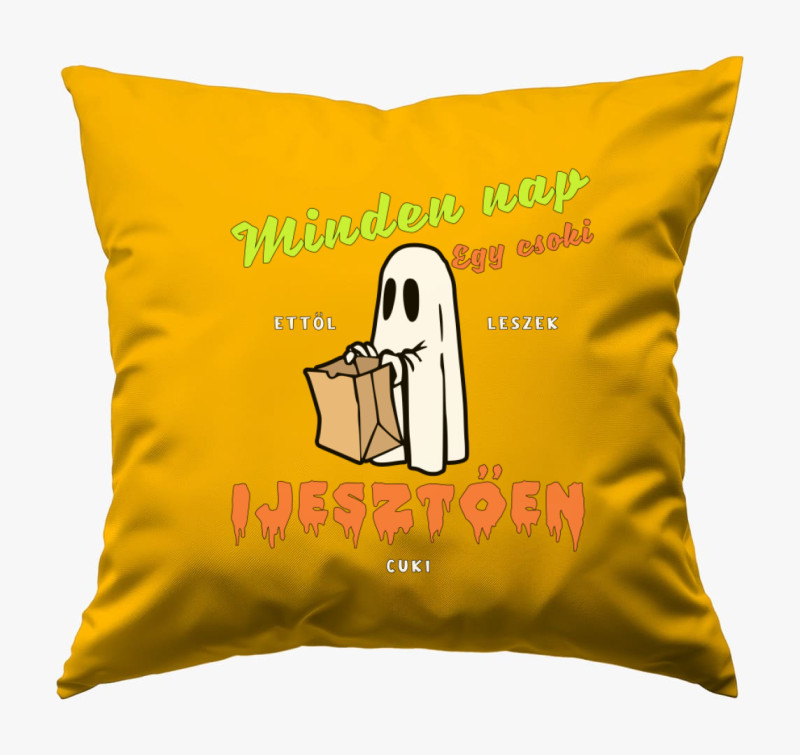 Cuki szellem halloweeni párna — Napsárga