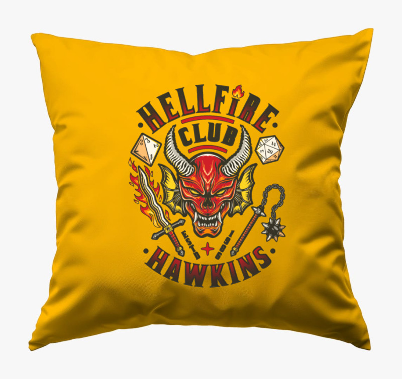 Hellfire Club Stranger Things v2 párna — Napsárga