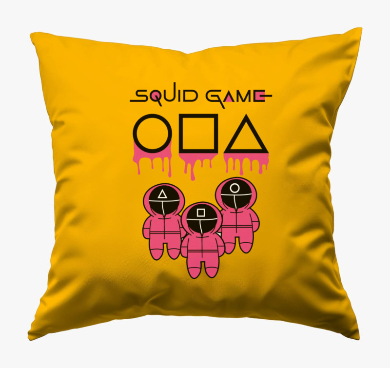 Squid Game chibi art párna — Napsárga
