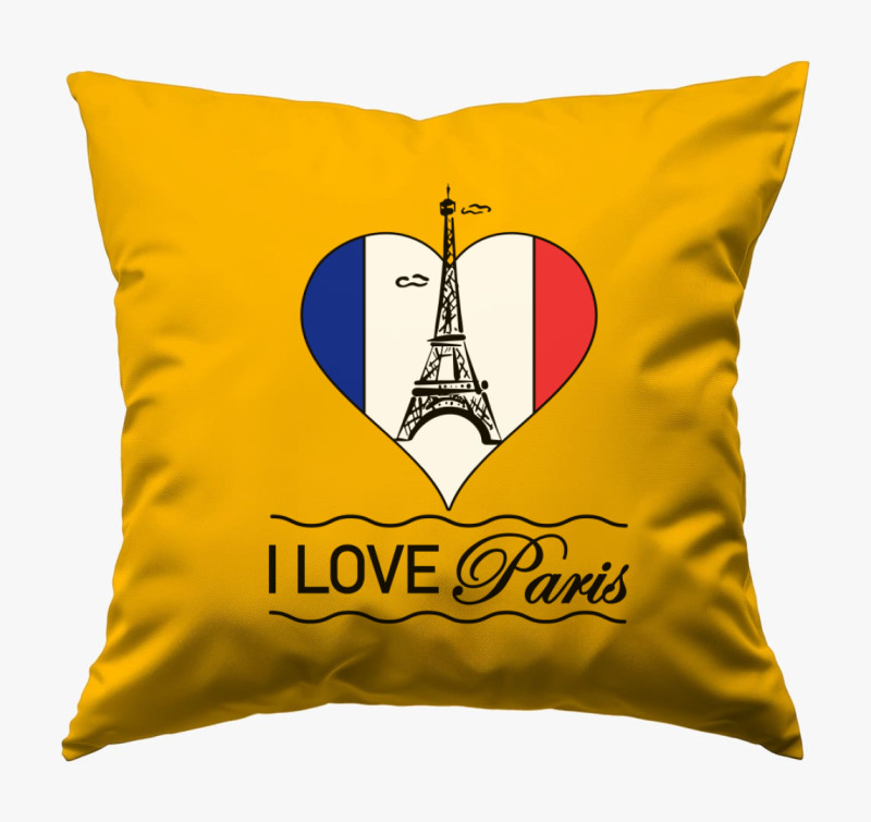 I love Paris párna — Napsárga
